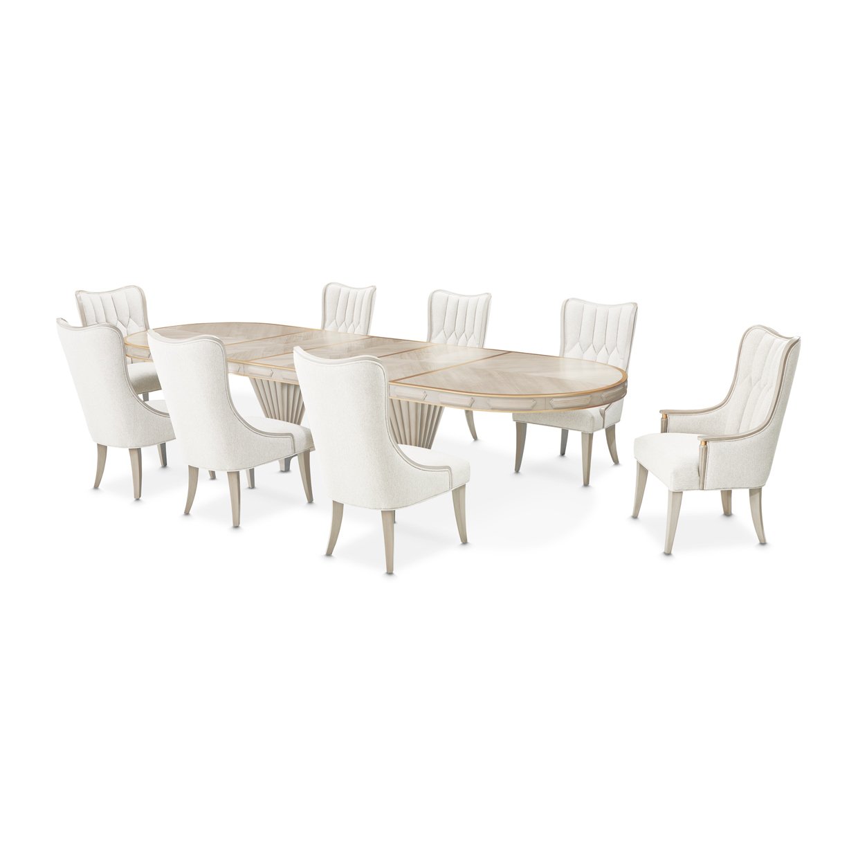 Double Pedestal Dining Table 2 pc (Includes: 3 x 22 Leave) - Image 2
