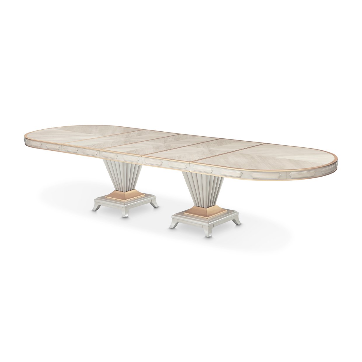Double Pedestal Dining Table 2 pc (Includes: 3 x 22 Leave) - Image 4