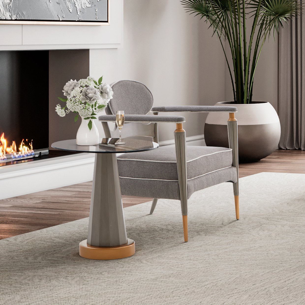 St.Charles Accent Chair Dove Gray - Image 2