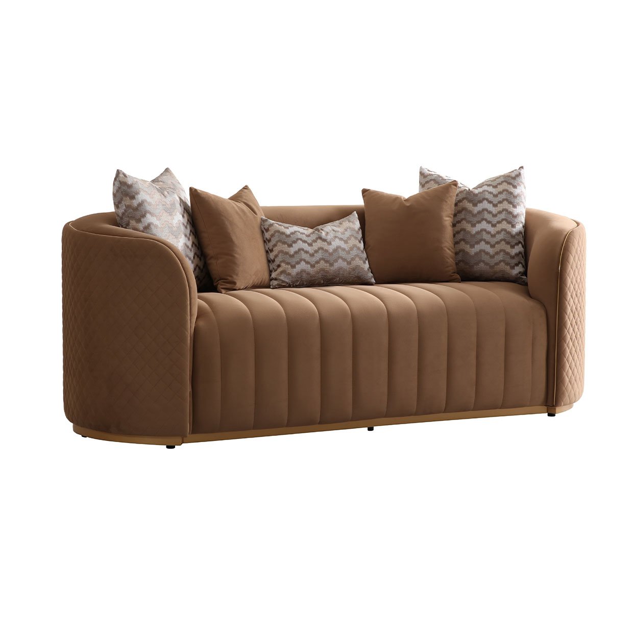 Loveseat Caramel Gold - Image 7