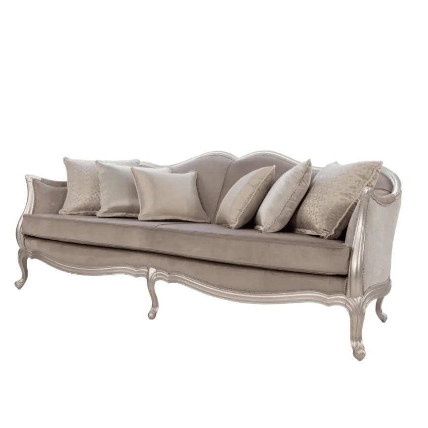Mona campaign silver Sofa. - Image 2