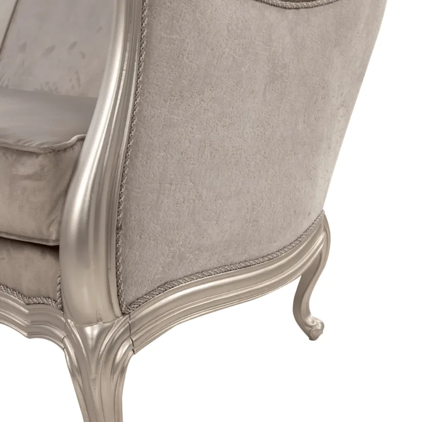 Mona campaign silver Sofa. - Image 5