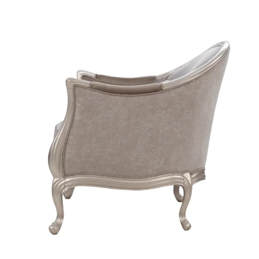 Mona Champagne silver Accent Chair. - Image 3