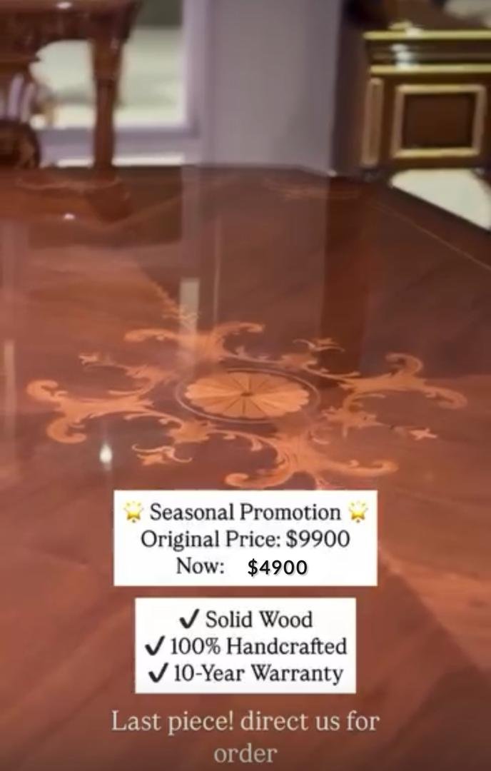 Sarir 8-seater dining table(Additional 50% OFF Black Friday Price $4900) - Image 3